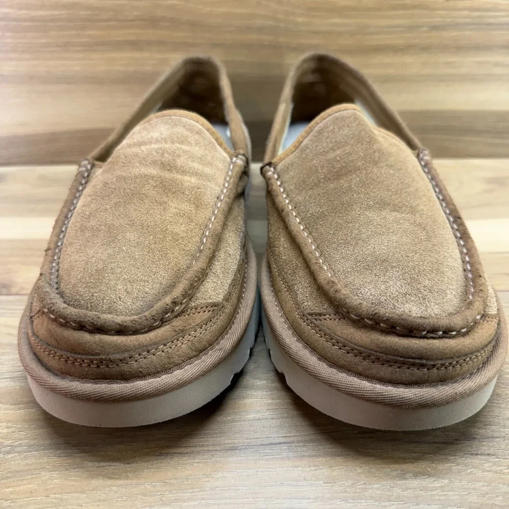UGG Dex Slippers Moc Toe Loafers Mens 12 Chestnut Suede Casual Everyday Modern